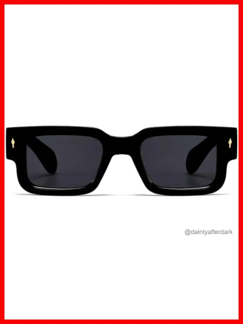 Thick Rectangle Sunglasses Chunky Square Shades Retro 90s UV400